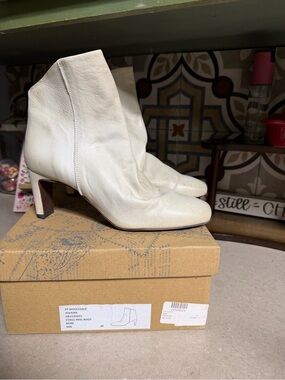 Free People Bone Leather Pointed Ankle Booties